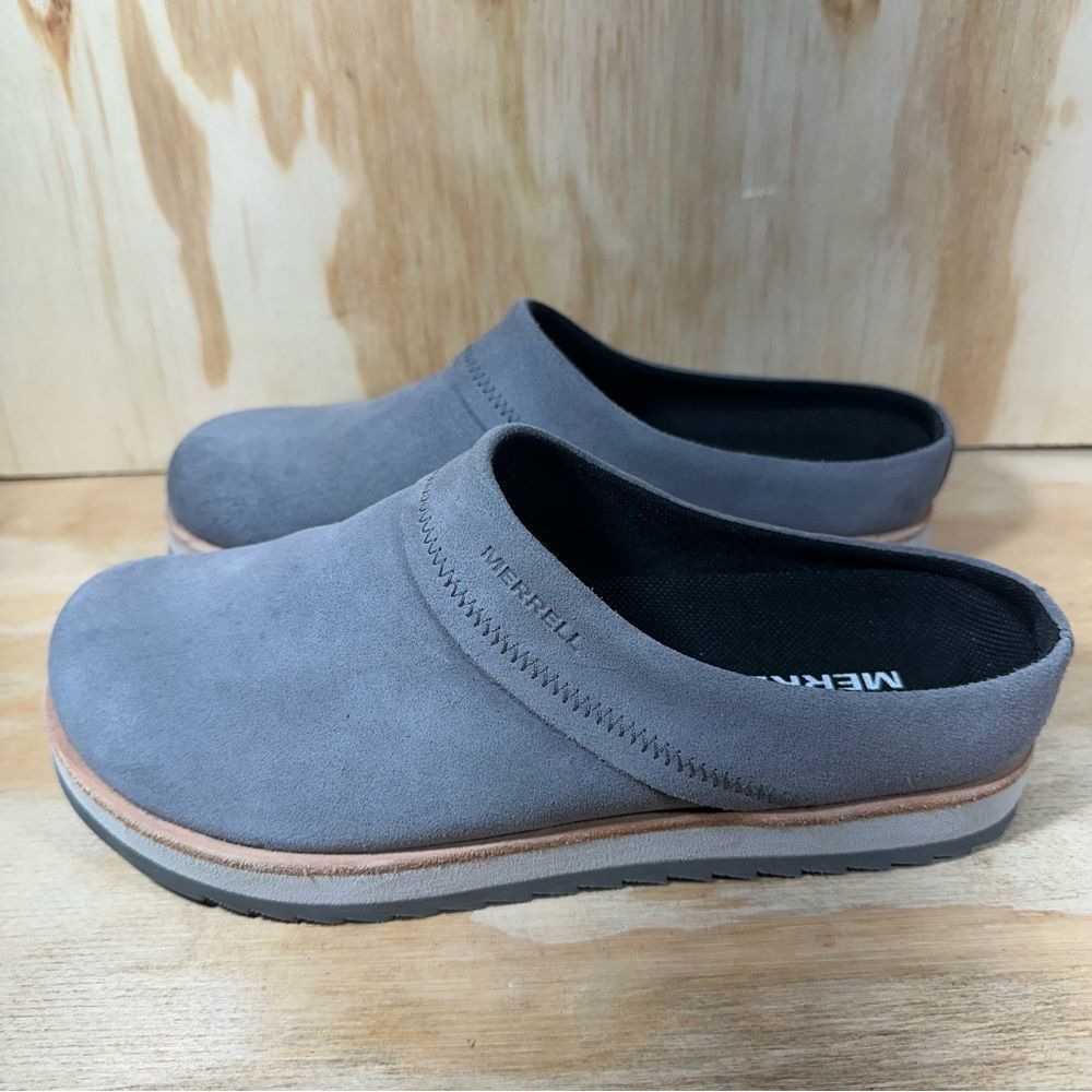 Merrell Juno Gray Suede Clogs Women’s Size 6.5